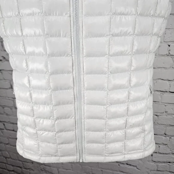 The North Face White Thermoball Eco Lightweight Insulated Full Zip Vest Small - Picture 9 of 16